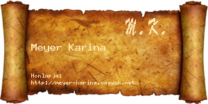 Meyer Karina névjegykártya